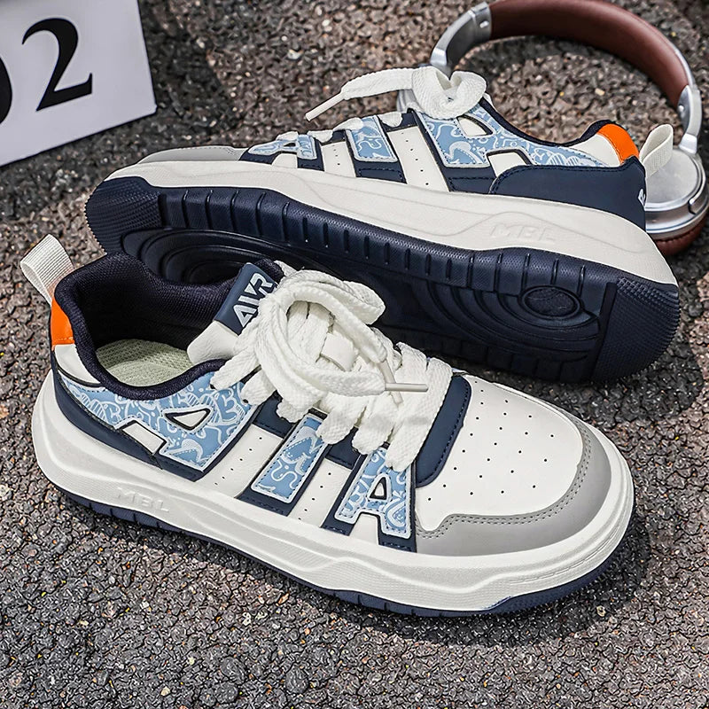 Men's high-quality casual shoes Four season new breathable light Thick sole comfort walking shoes fashion flat sports board shoe