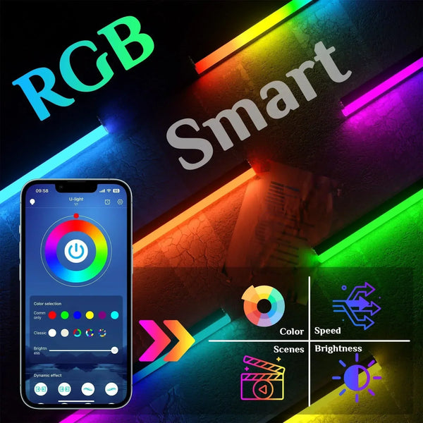 ភ្លើងពិដាន LED RGB Hexagon Garage Light Honeycomb 110-265V សម្រាប់លាងរថយន្តជួសជុលចង្កៀងតុបតែងភ្លើងពិដាន APP Control