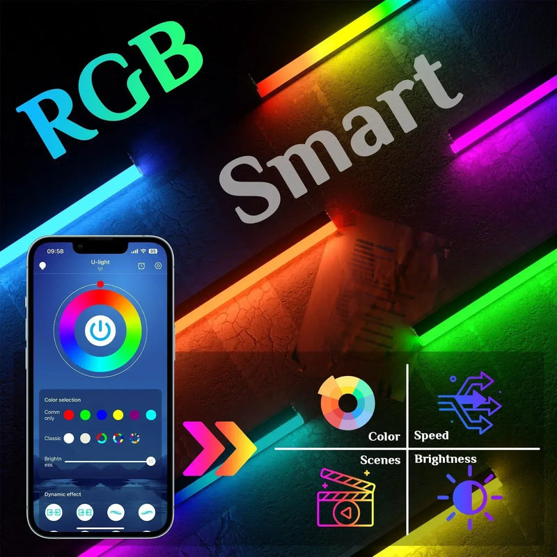 ភ្លើងពិដាន LED RGB Hexagon Garage Light Honeycomb 110-265V សម្រាប់លាងរថយន្តជួសជុលចង្កៀងតុបតែងភ្លើងពិដាន APP Control