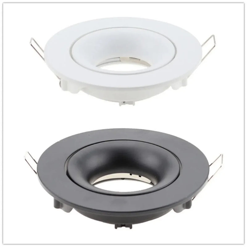Round Square LED Spotlight Frame GU10 MR16 Base Recessed Downlight Adjustable Lamp for Kitchen Living Room Bedroom Lighting