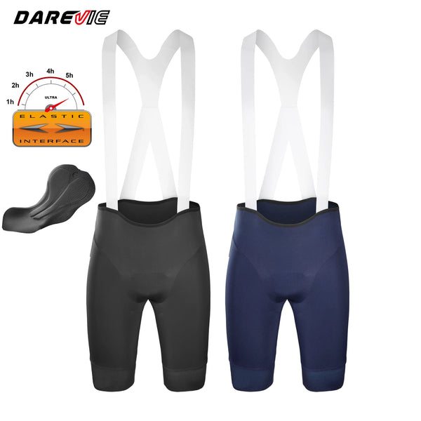 ខោខ្លីជិះកង់ DAREVIE ម៉ាក Recycle Italy Elastic Interface® 80kg/m³ Pad Bretelelle សម្រាប់បុរស ធន់នឹងការកកិត