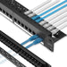 ZoeRax Patch Panel 24 Port Cat6 Cat6a Cat7 with Inline Keystone 10G, RJ45 Coupler Patch Panel 19-Inch with Removable Back Bar