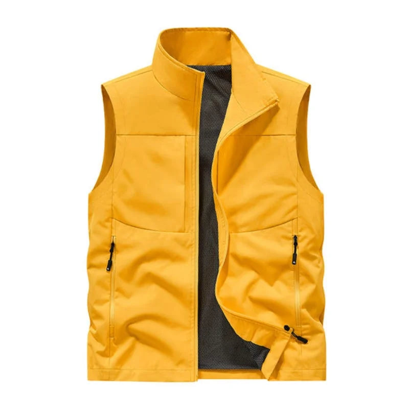 2026 Causal Hiking Fishing Vest Men Waterproof Windproof Sleeveless Running Jacket Motorcycle Outdoor  Biker Vest Men Clothing