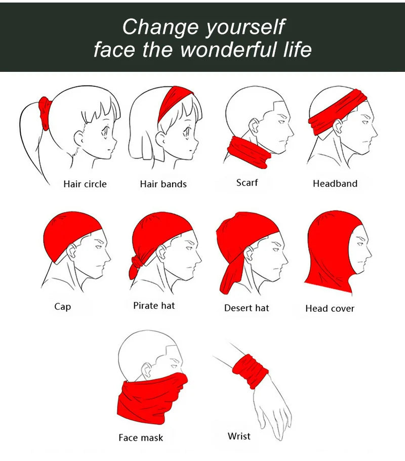 Seamless Neck Gaiter Face Mask Bandana for Men Women Breathable Cycling Fishing Running Headband Scarf Outdoor Sports Cover