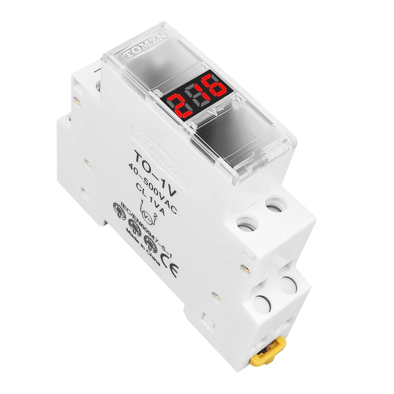 TOMZN DIN Rail 18mm AC 40-500V 220V 380V Voltage Meter Ammeter Single Three Phase Modular Indicator LED Digital Display Detector