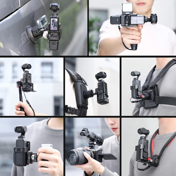 អាដាប់ទ័រពង្រីក Ulanzi PK-06 សម្រាប់ DJI Osmo Pocket 3 ជាមួយនឹងម៉ាញេទិករហ័សសម្រាប់ម៉ោនត្រជាក់សម្រាប់មីក្រូហ្វូនពន្លឺវីដេអូ Tripod Vlog