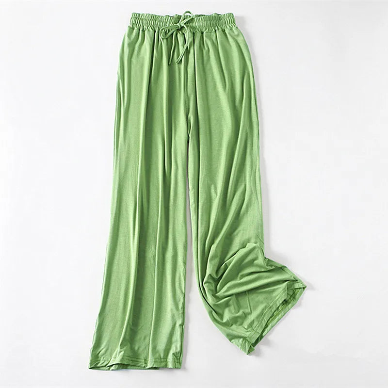 Spring Autumn Night Wear Lounge Pants Home Pajama Elastic Waist Sleepwear Pyjama Bottoms Loose Casual Women's Pijama Pant