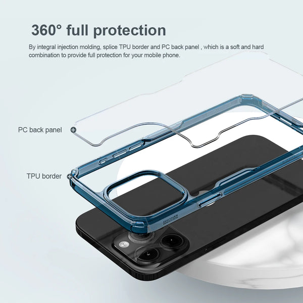 For iPhone 15 Pro Max NILLKIN Nature TPU Pro Case For iPhone 15 /15 Pro Shockproof Full Lens Protection Transparent Cover