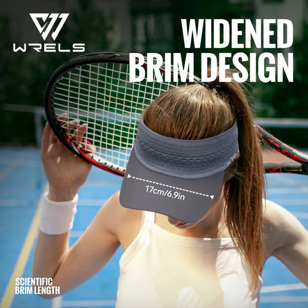 WRELS Sport Sun Visor Cap Hat Empty Top Headband Sweat-absorbing Non-slip Sun Visor Hat Women Men Stretch Tennis Visors Cap