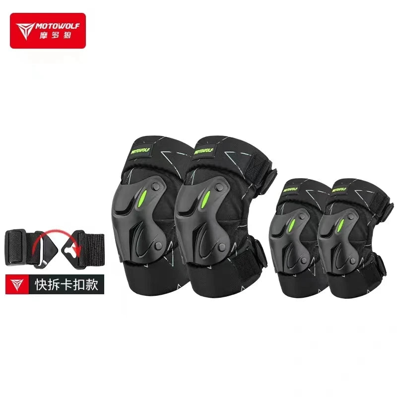 ឈុតការពារកែងដៃម៉ូតូ Four Seasons Motowolf ឈុតការពារជង្គង់ម៉ូតូ ការពារសុវត្ថិភាពពេលប្រណាំង ប្រឆាំងនឹងការធ្លាក់