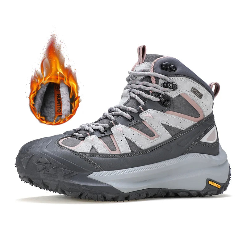 HUMTTO Keep Warm Hiking Shoes Non-slip Trekking Boots for Women Breathable Outdoor Women's Sports Shoes Winter Designer Sneakers