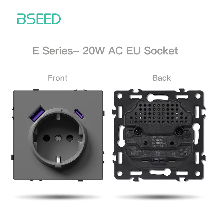 BSEED Zigbee Button Switch 1/2/3/4Gang Switch Module Smart Light Switch DIY Part Plastic Frame Smart Socket Part Tuya Smart Life