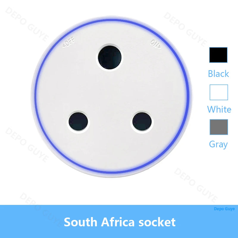 Power Track Socket EU/FR/Italy/Israeli USB Type-C Round Romovable Adapter Home Kitchen Wall Mounted Universal Electrical Outlet