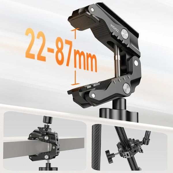 Ulanzi 10 inch Magic Arm Kit HD02 ជាមួយ Super Clamp 1/4" Screw Cold Shoe ក្បាលបាល់អាចលៃតម្រូវបាន 360° សម្រាប់ម៉ោនម៉ូនីទ័រ ម៉ោនកាមេរ៉ា