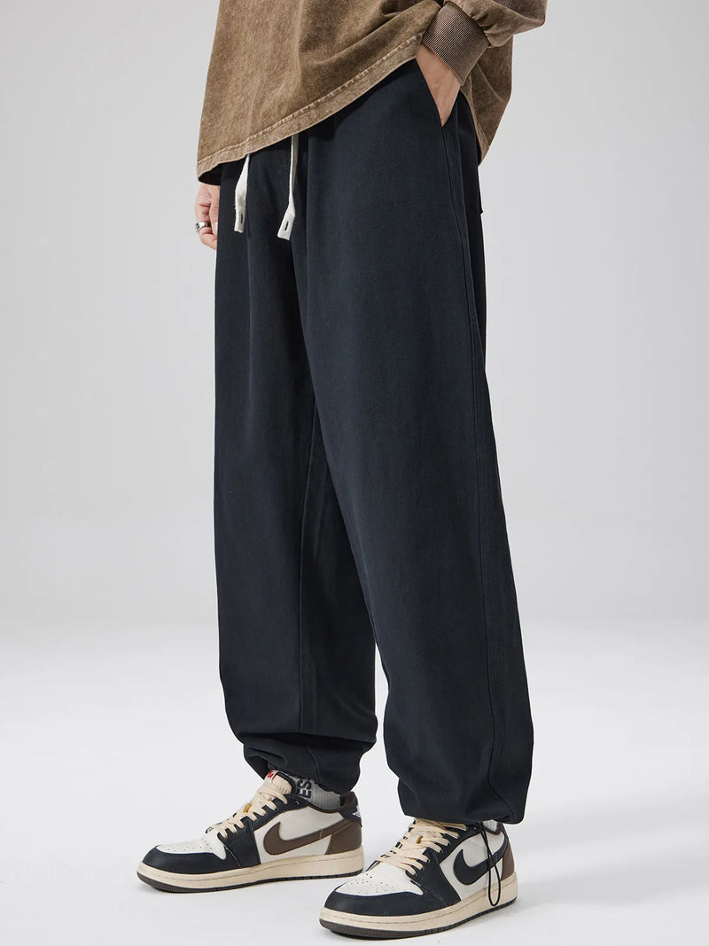 Dukeen 2025 Man Drawcord Pants Korean Trend Style Casual Sweatpants Spring and Autumn Fashion Loose Jogger Men's Clothing