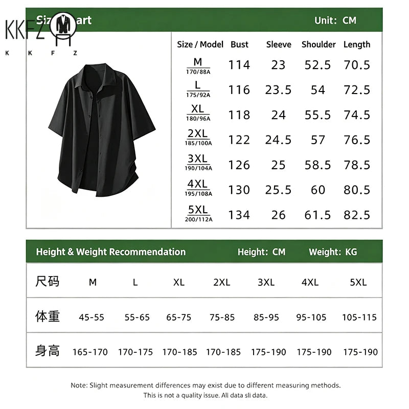 Mens Lightweight Loose Short Sleeve Shirt Lapel Collar Full Button Design Suitable For Vacation Hangout And Leisure Scenes