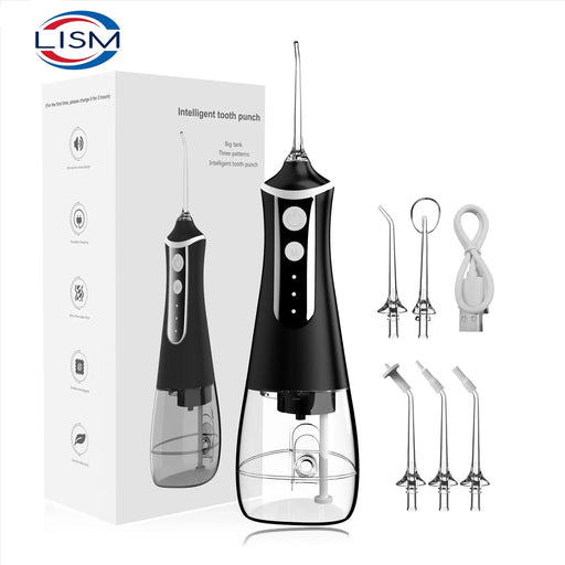Portable Oral Irrigator Water Flosser Dental Water Jet Tools Pick Cleaning Teeth 300ML 5 Nozzles Mouth Washing Machine Floss