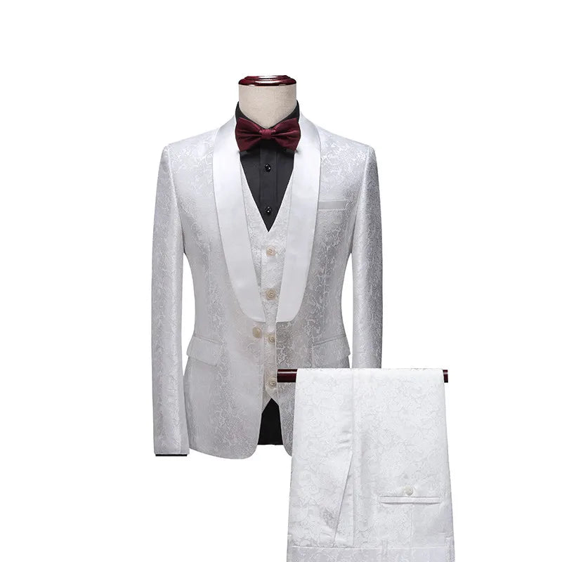 2026 New Men's Purple Suit 3-Piece, Wedding Party Dress Jacket and Vest with Trousers, Asian Size Slim-Fit Sets. M-6XL