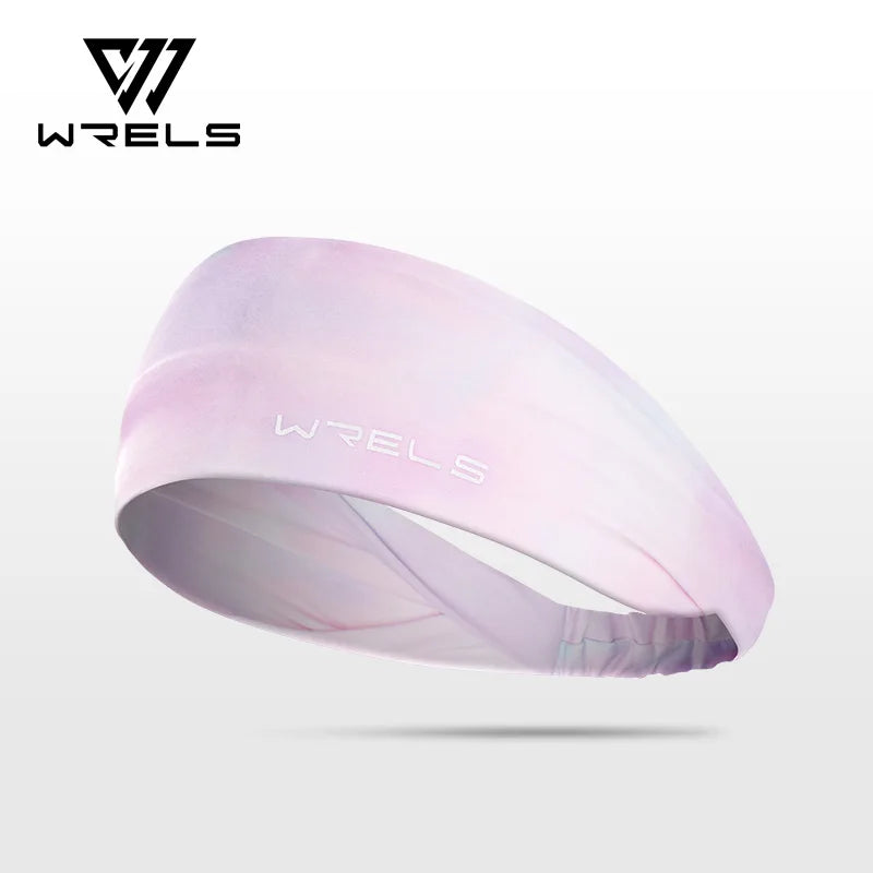 WRELS Sports Sweatband Headband for Men Women Moisture Wicking Workout Non Slip Elastic Hairband Running Cycling Head Wrap