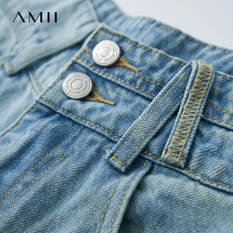 ខោខ្លីនារី Amii រចនាប័ទ្មមហាវិទ្យាល័យថ្មីឆ្នាំ ២០២៦ ខោខ្លីខោខូវប៊យពណ៌ខៀវស្រាល 12542248