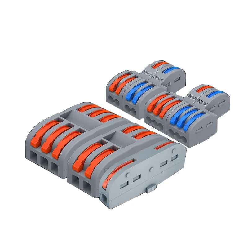 10/1000PCS Mini Quick Wiring Connector Universal Splitter wiring cable Push-in Combined Butt Terminal Block 1 in 2/3 out 32A SPL