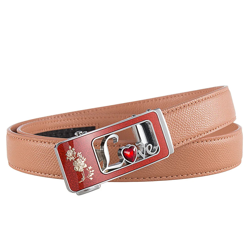 Women's Red Belt, Fashion Casual PU Belts, Purple Blue Gray Khaki Optional, 105cm Length