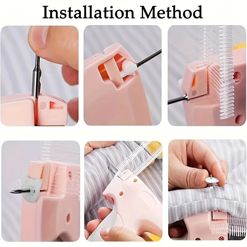 Handheld sewing machine set, 1 piece, clothing repairer with micro needles, 50 bear clips and 660 adhesive pins, household items