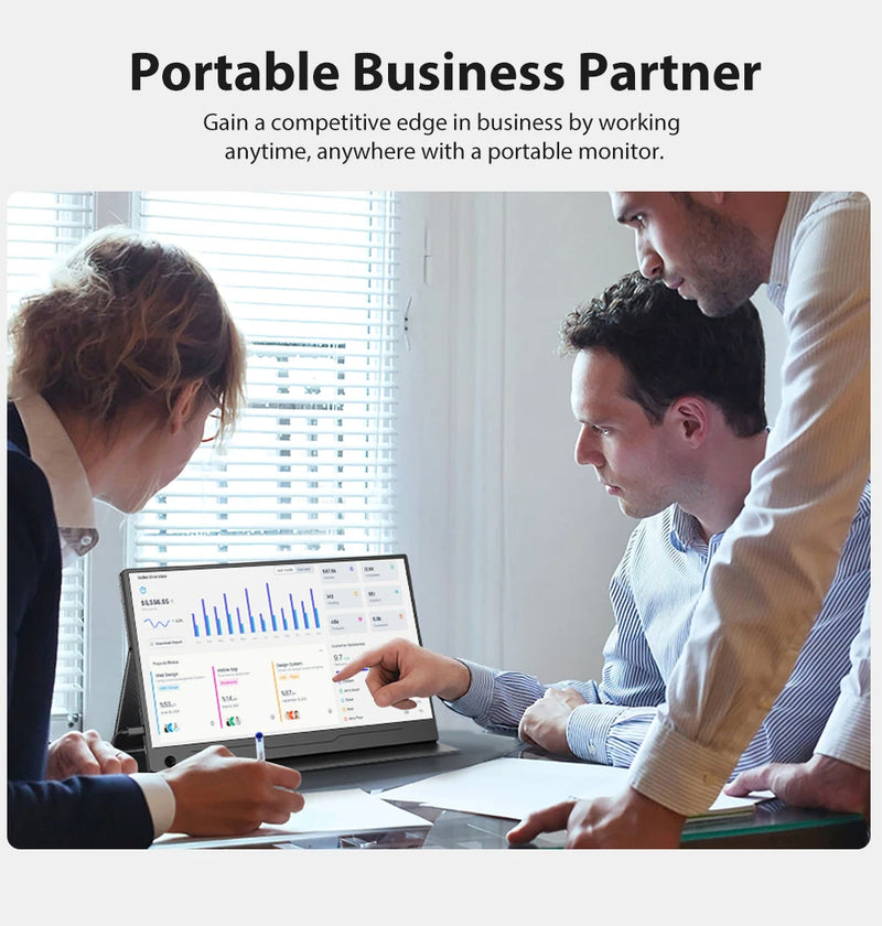 UPERFECT Portable Touch Screen Monitor 14" 1080P FHD HDMI Desktop Computer Laptop Extend Display w/ Sensitive Fingertip Control