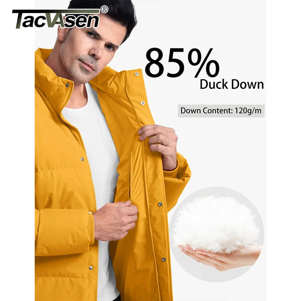 TACVASEN Winter Down Jackets Mens Stand Collar Quilted Jackets Water Resistant Lightweight Puffer Jacket Windbreaker Coats Male