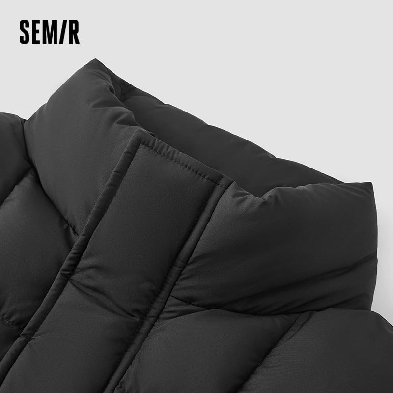Semir Men Down Vest Water Repellent 90 Percent Down Fill Stand Collar Loose Fit Solid Color Urban Casual Style 2026 Winter