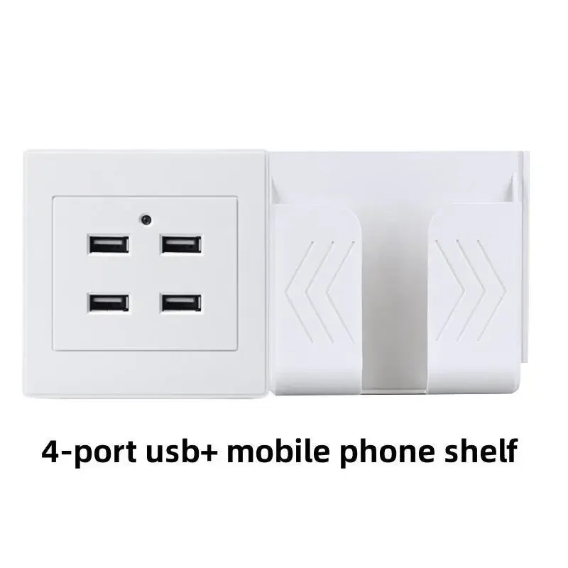 DepoGuye Universal usb Wall Outlet, bedroom embedded 4 port USB socket wall, with LED light,,2.1A mobile phone charging socket