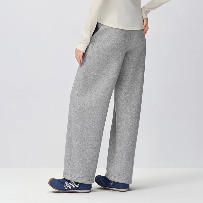 Semir Women Casual Pants Thermal Warmth Loose Fit Drawstring Curved Leg 2026 New Winter Daily Wear Urban Casual Style