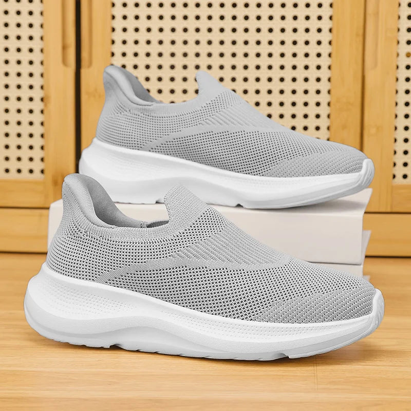 Breathable Knit Slip on Platform Walking Shoes Sports Lightweight Non Slip Cushion Casual Sneakers for Men Women High Quality