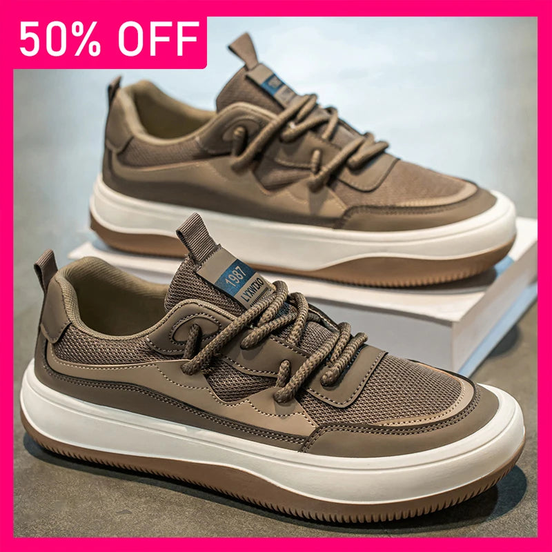 Men Sports Shoes Summer Mesh Breathable Comfortable Casual Shoes Flat Bottom Anti Slip Fashion Versatile Outdoor Fitness Shoes