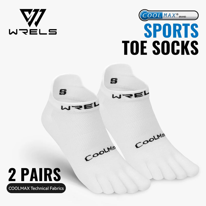 WRELS 1/2/3pairs COOLMAX Toe Socks Breathable Five Finger Socks Athletic Hiking Running Soft Comfortable Moisture Wicking Socks