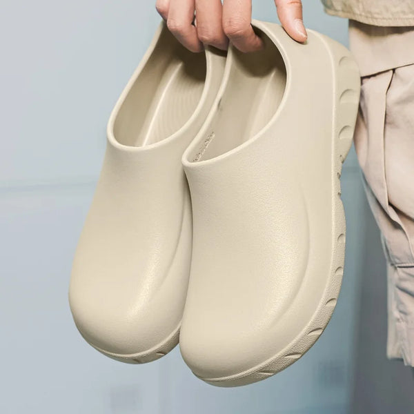 Waterproof Non Slip Chef Work Shoes Men Oil Resistant Slip on EVA Clogs Comfort Lightweight Nursing Shoes for Kitchen Hospital