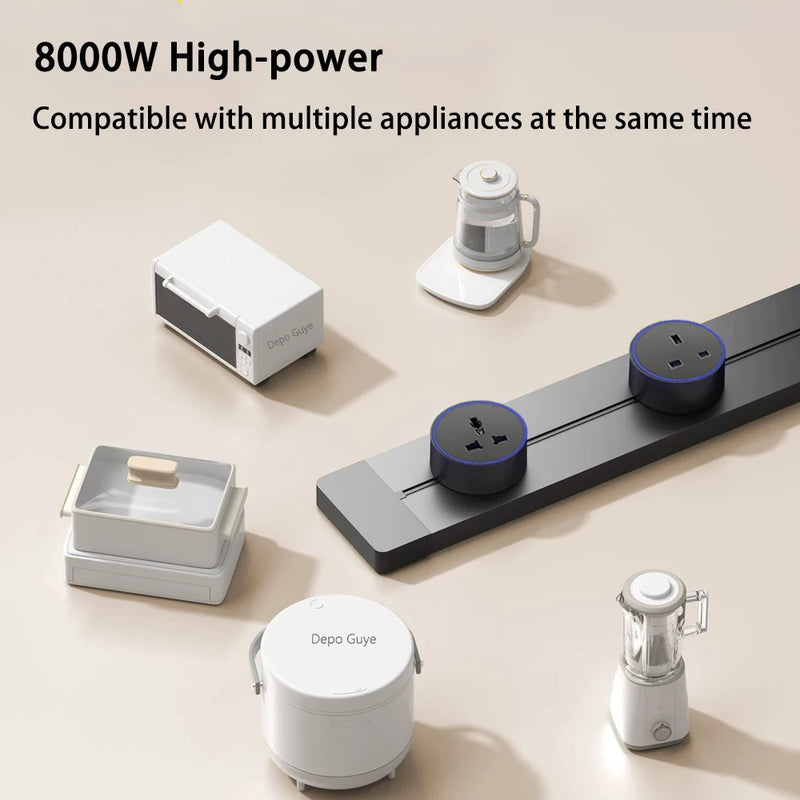 Induction lamp Wall Power Track Socket EU/FR/Russian/Israel/Italy Office Electric Socket Removable Adapter Plug UK Universal USB