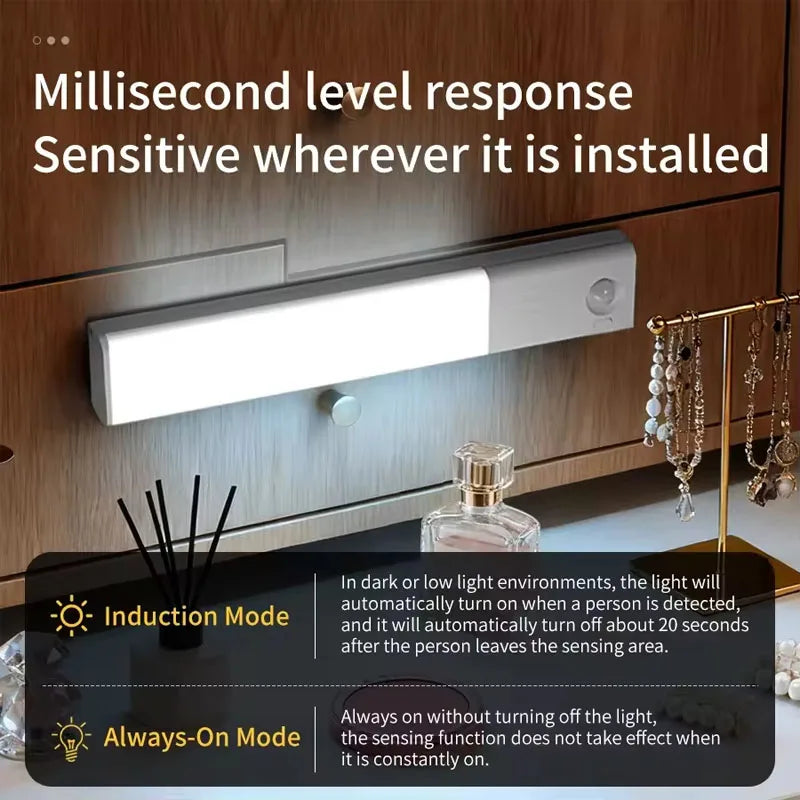 1/3pcs LED Night Light with Charging Station Dimmer USB Rechargeable Motion Sensor Under Cabinet Lights Wireless Stairs Lamp