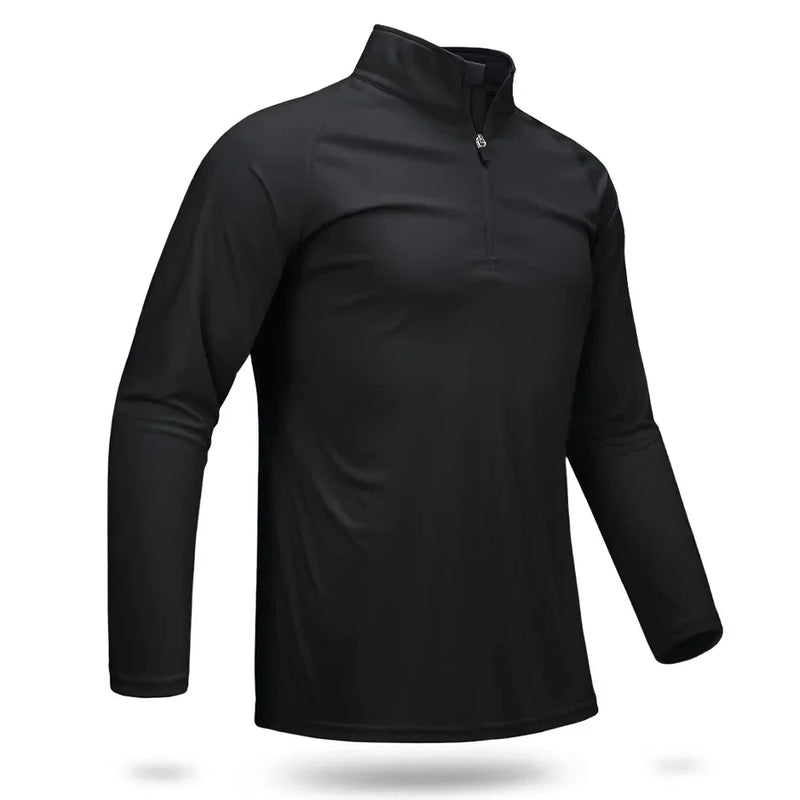 TACVASEN UPF 50+ T-Shirts Men's 1/4 Zip UV Protection Long Sleeve T-Shirts Fishing Hiking Performance Tee Shirts Pullover Tops