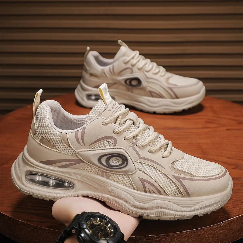 Men's breathable casual sports shoes Four seasons new soft sole non-slip outdoor racing running shoes student speed sports shoes
