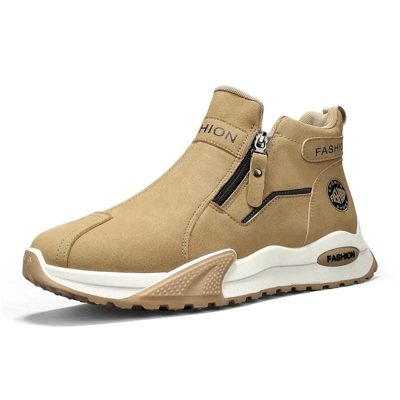 Men's boots winter new warm plush casual snow boots fashion youth Joker outdoor sports cotton shoes anti-slip high-top work shoe