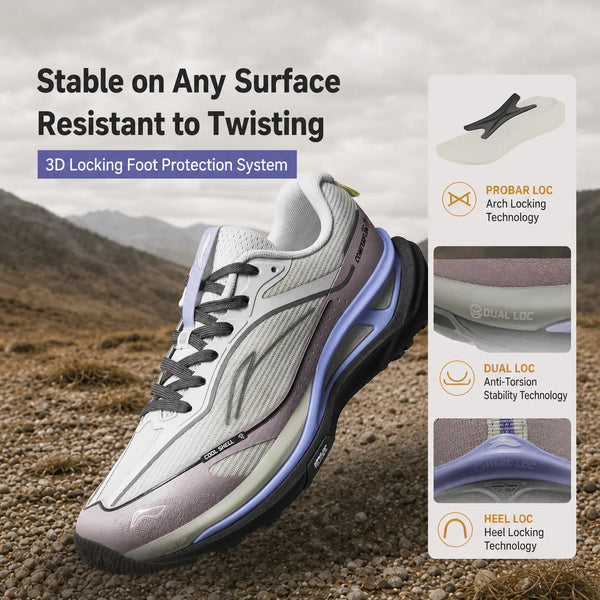 ស្បែកជើងឡើងភ្នំក្រៅផ្ទះ Li-Ning សម្រាប់នារី AXY ROCELIA សាច់ទន់ត្រជាក់ មានខ្យល់ចេញចូលបានល្អ មានស្ថេរភាព មានផាសុកភាព ស្បែកជើងកីឡា Lining ស្រាល AHTW042