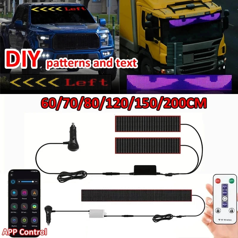 ភ្លើងអេក្រង់ LED Panel APP Control 1.2-2M Matrix Animation Devil's Eyes Display Screen Light សម្រាប់តុបតែងកញ្ចក់រថយន្តដឹកទំនិញ