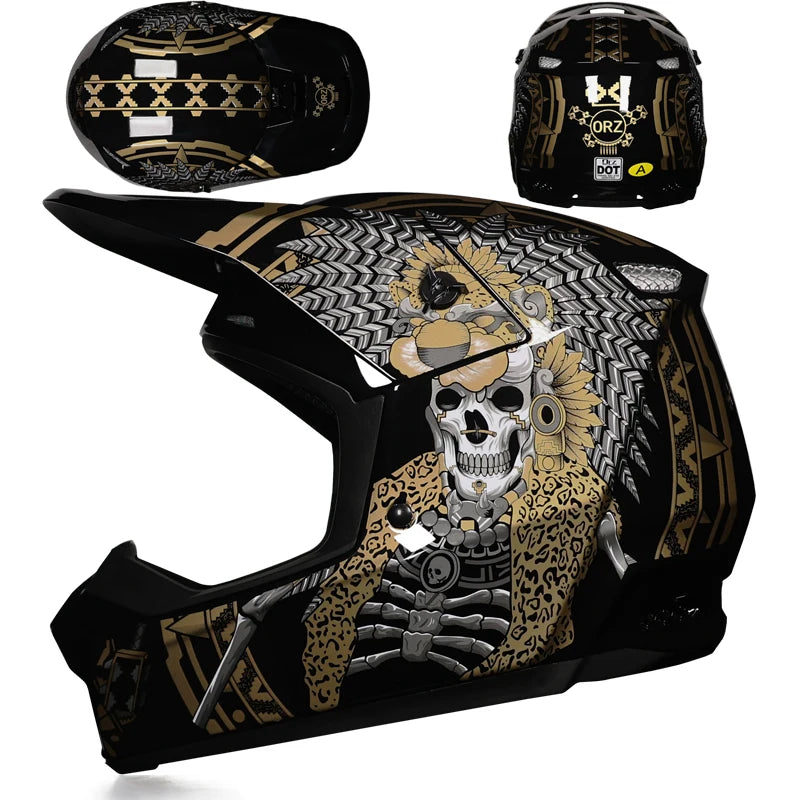 2025 Latest Off Road Motorcycle Helmet Mountain DH Off Road Helmet Bicycle Track Helmet ORZ-903