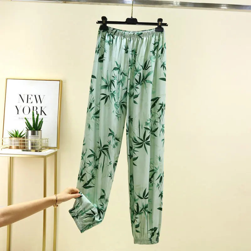 New Printed Spring Summer Pajamas Pants Women Casual Sleepwear Pyjamas Pant Home Wear Sleeping Trousers Pantalon Pijama Mujer