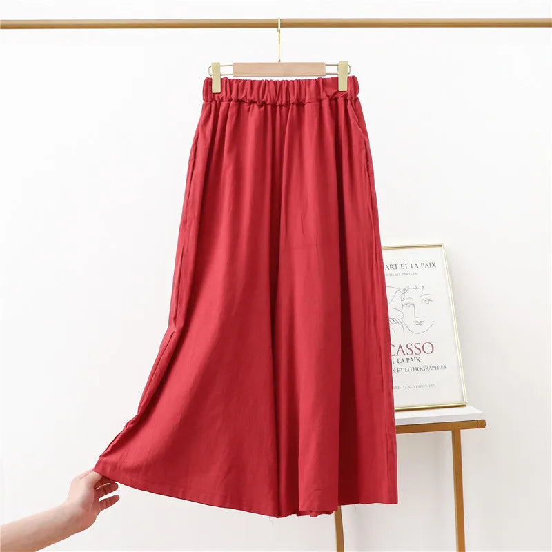Spring Autumn Loose Wide Leg Pants Cotton Linen Home Wear Trousers New Sleeping Pajamas Pant Women Sleepwear Pantalon De Pijama