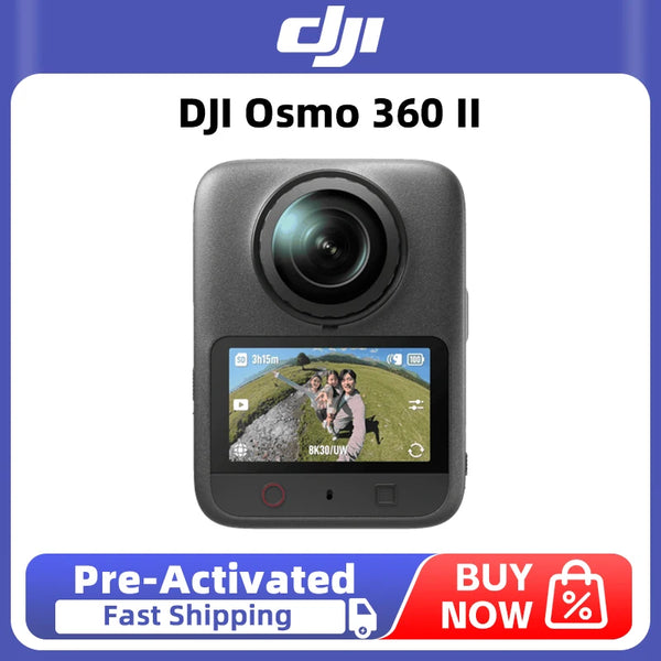 DJI Osmo 360 II New Arrivals 360° Camera 8K/60fps HDR 360° Video 105GB Built-in Storage Lenses With a Replaceable Design