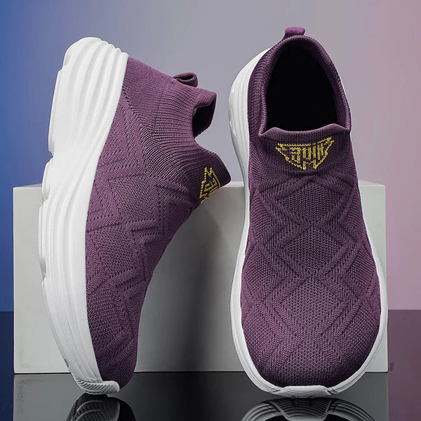 Men Extra Wide Toe Box Slip on Knit Sneakers Stretch Breathable Casual Walking Shoes Roomy Fit for Swollen Feet Edema Bunions