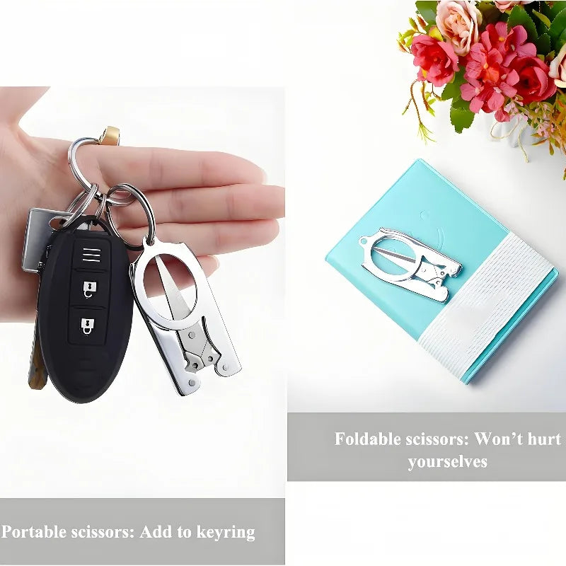 3pcs Portable Folding Stainless Steel Scissors,Durable and Portable,Suitable for Home,Office.Ideal Gift for Student and Traveler