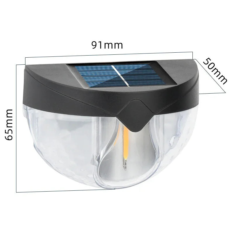 Solar Powered Outdoor Lights IP44 Waterproof Garden Decorative Solar Fence Lamp for Porch Yard Garden Fence Path